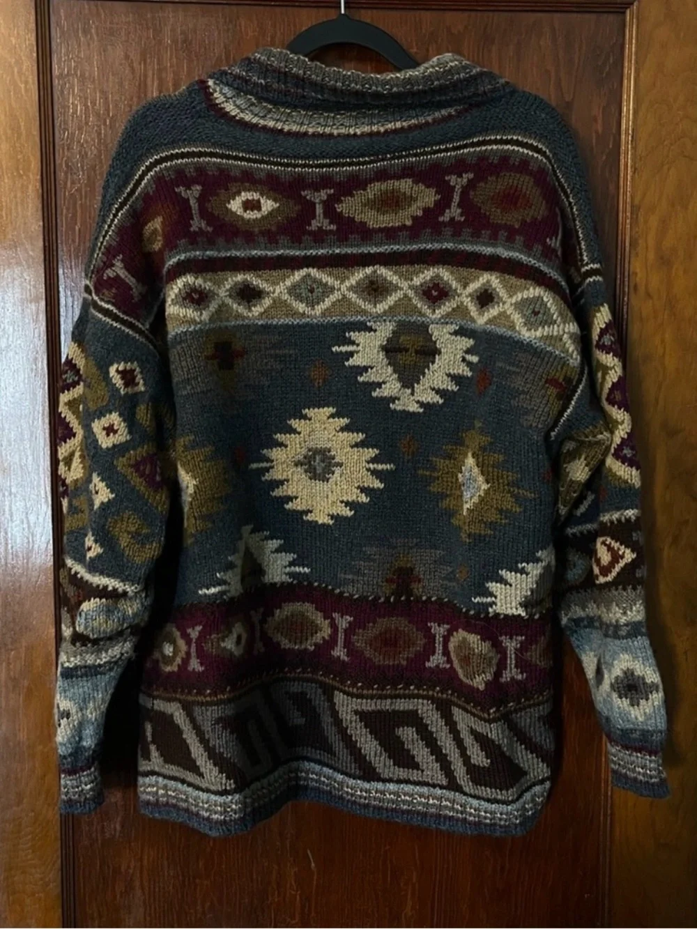 Vintage Knit Cardigan Sweater - Multicolor